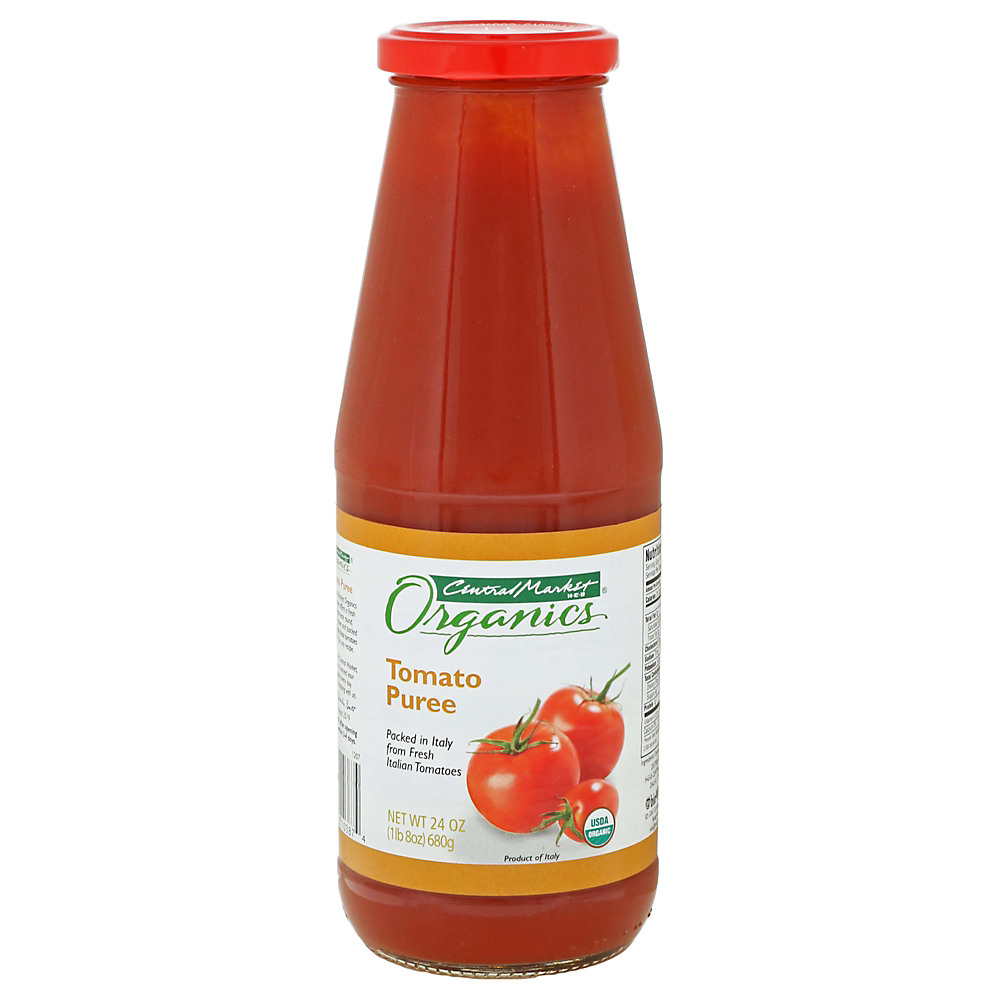 Calories in Central Market Organics Tomato Puree, 24 oz