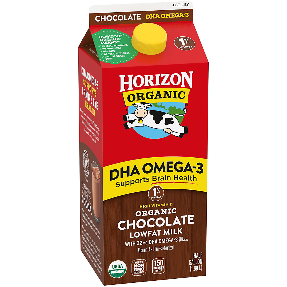 Calories in Horizon Organic 1% Lowfat Dha Omega-3 Chocolate Milk, Half Gallon, 64 oz
