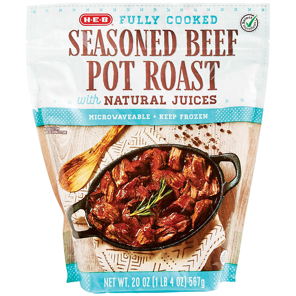 Calories in H-E-B Fully Cooked Single-Serve Seasoned Beef Pot Roasts , 4 ct