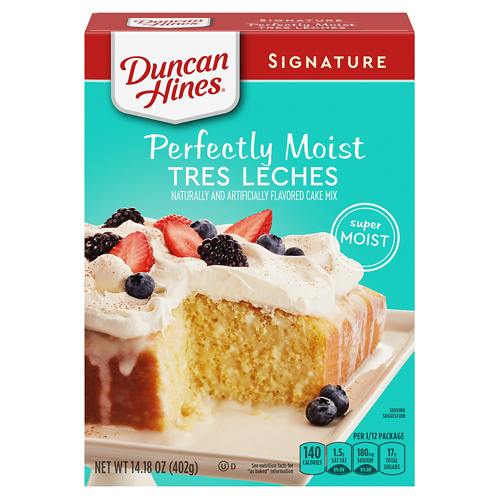 Calories in Duncan Hines Tres Leches Three Milk Premium Cake Mix, 14.18 oz