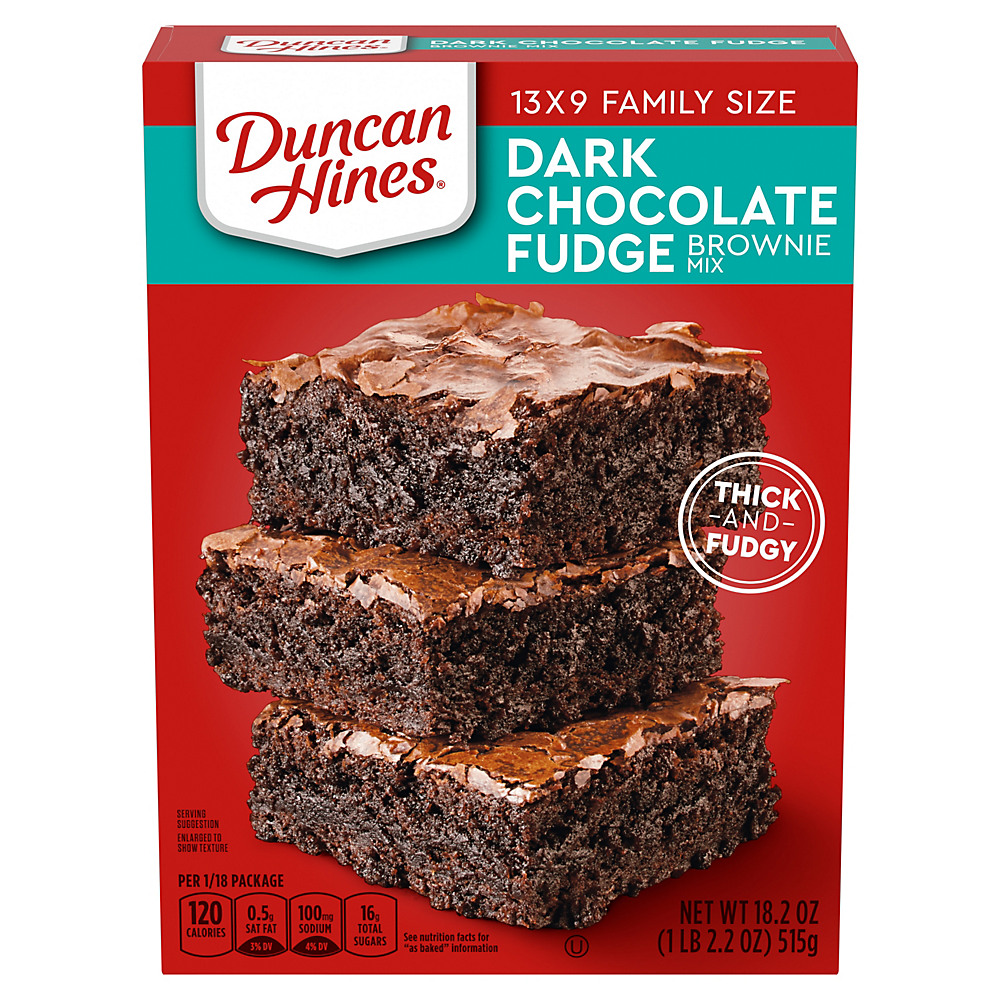 Calories in Duncan Hines Dark Chocolate Fudge Brownie Mix Family Size, 18.2 oz