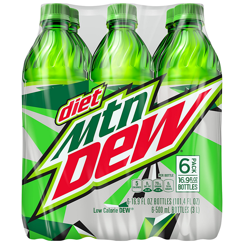 Calories in Mountain Dew Diet Soda 16.9 oz Bottles, 6 pk