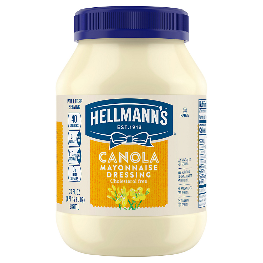 Calories in Hellmann's Mayonnaise Dressing Canola Cholesterol Free, 30 oz