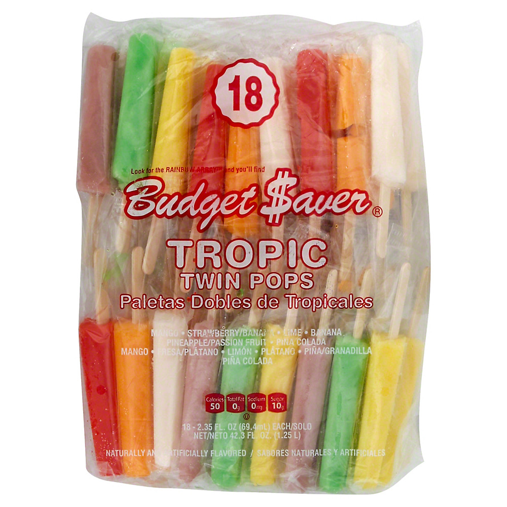 Calories in Budget Saver Tropic Pops, 18 ct