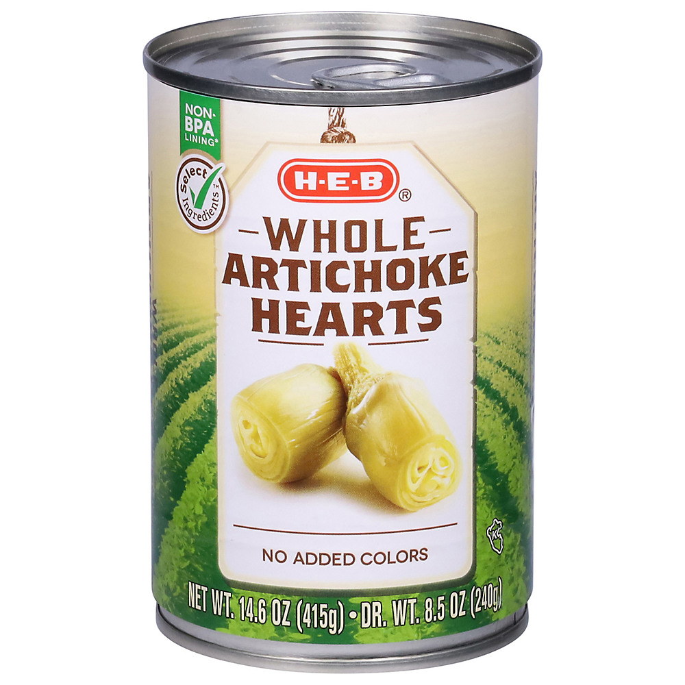 Calories in H-E-B Select Ingredients Whole Artichoke Hearts, 14.6 oz