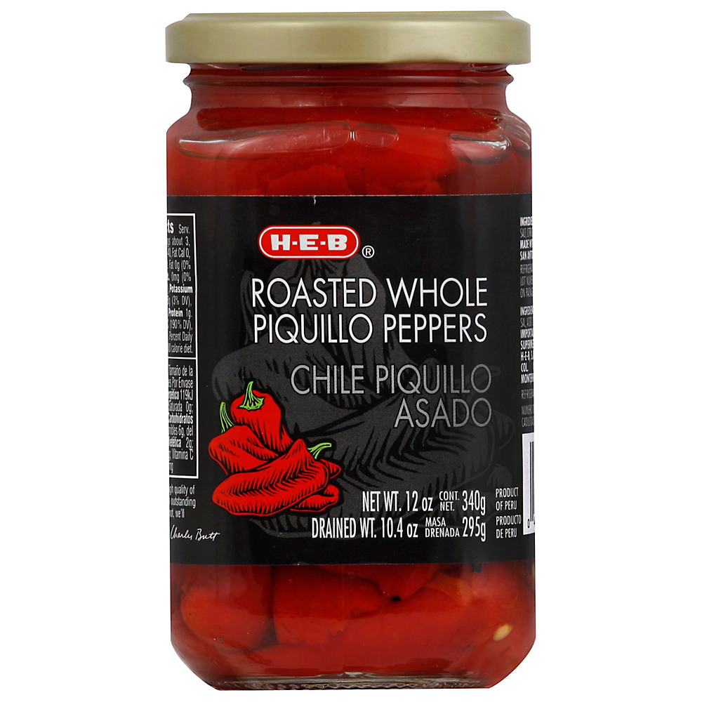 Calories in H-E-B Roasted Whole Piquillo Peppers, 12 oz
