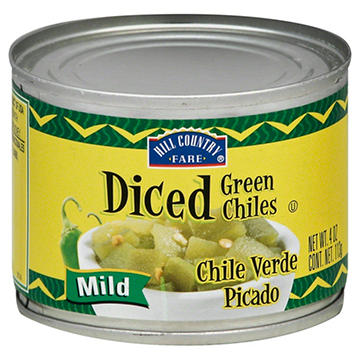 Hill Country Fare Diced Mild Green Chiles, 4 oz
