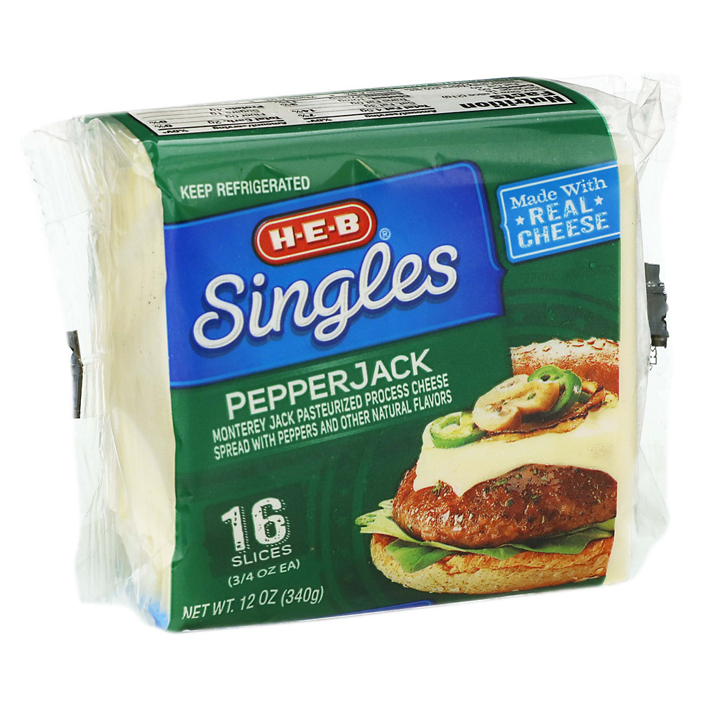 Calories in H-E-B Pepper Jack Cheese Singles, 16 ct