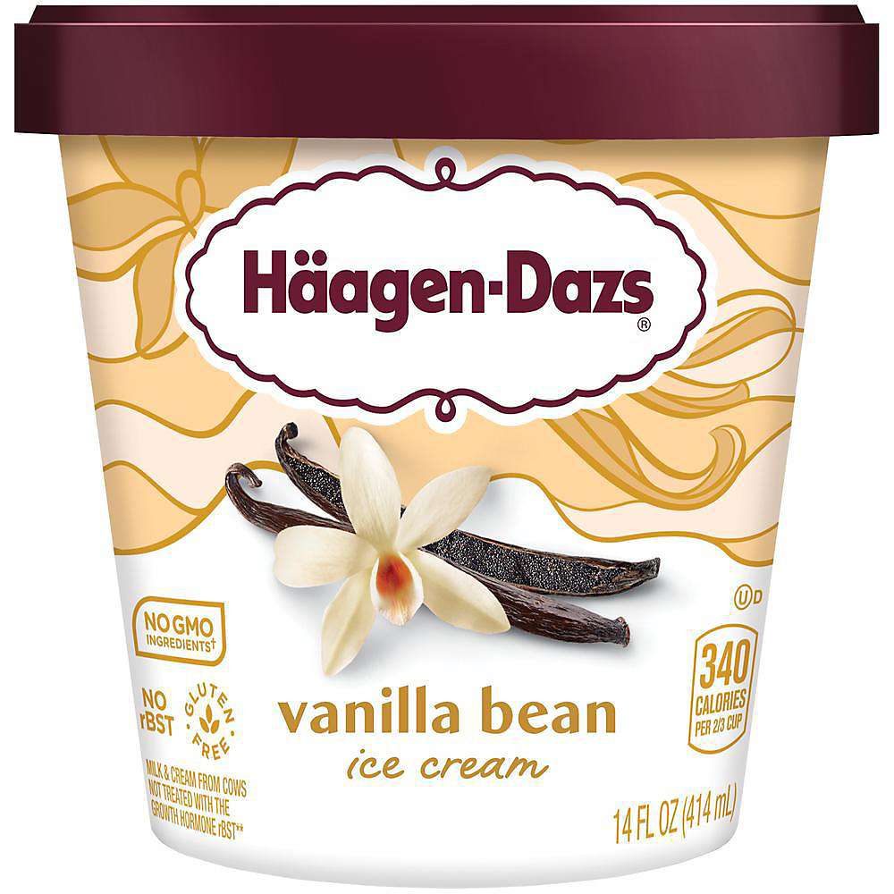 Calories in Haagen-Dazs Vanilla Bean Ice Cream, 14 oz