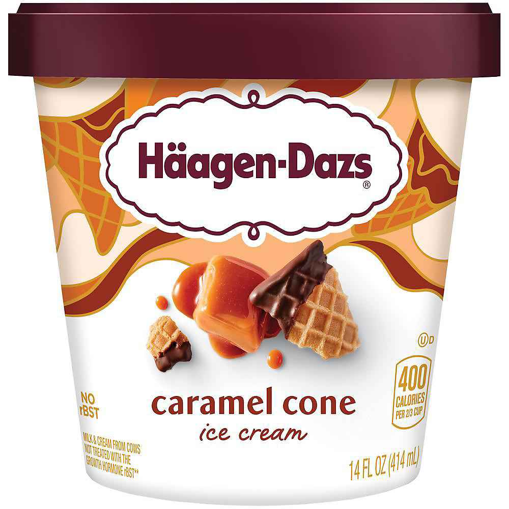 Calories in Haagen-Dazs Caramel Cone Ice Cream, 14 oz