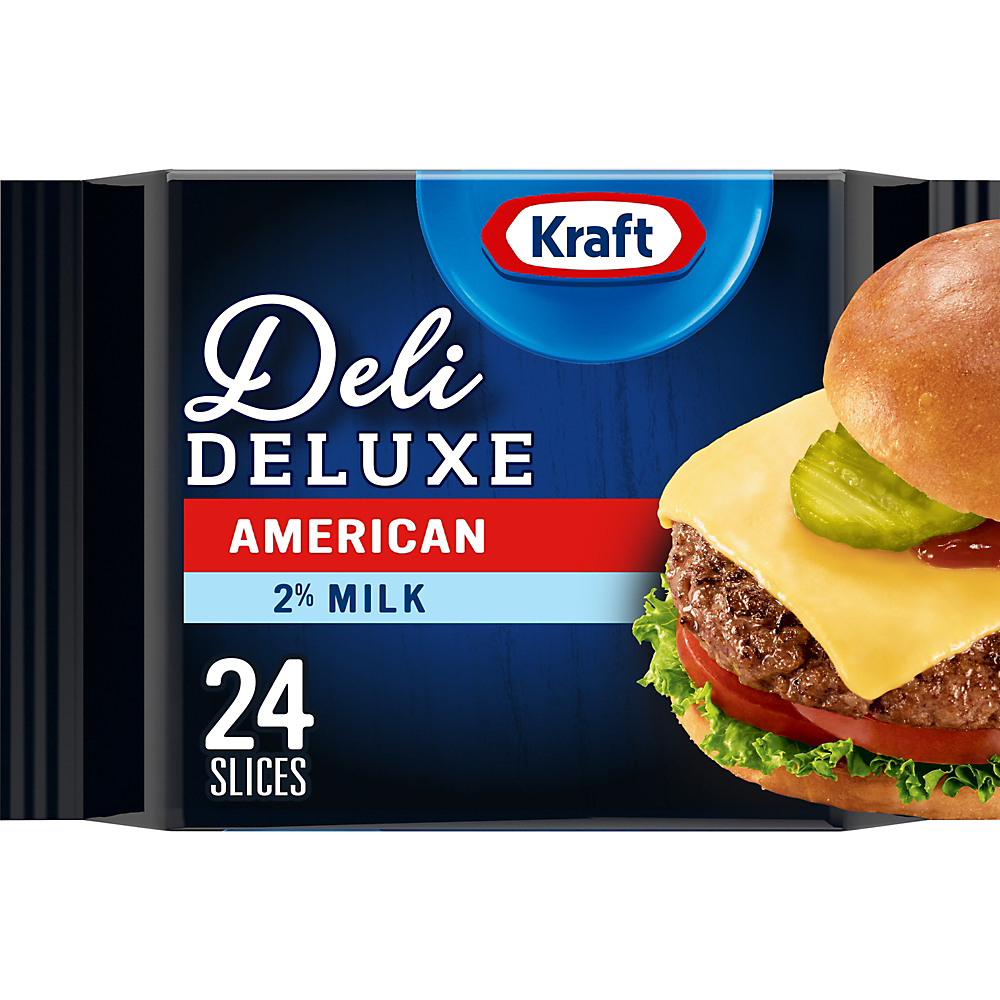 Calories in Kraft Deli Deluxe Reduced Fat American Cheese, Slices, 24 ct