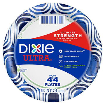 Dixie Ultra 6.8 in Compostable Paper Plates, 44 ct