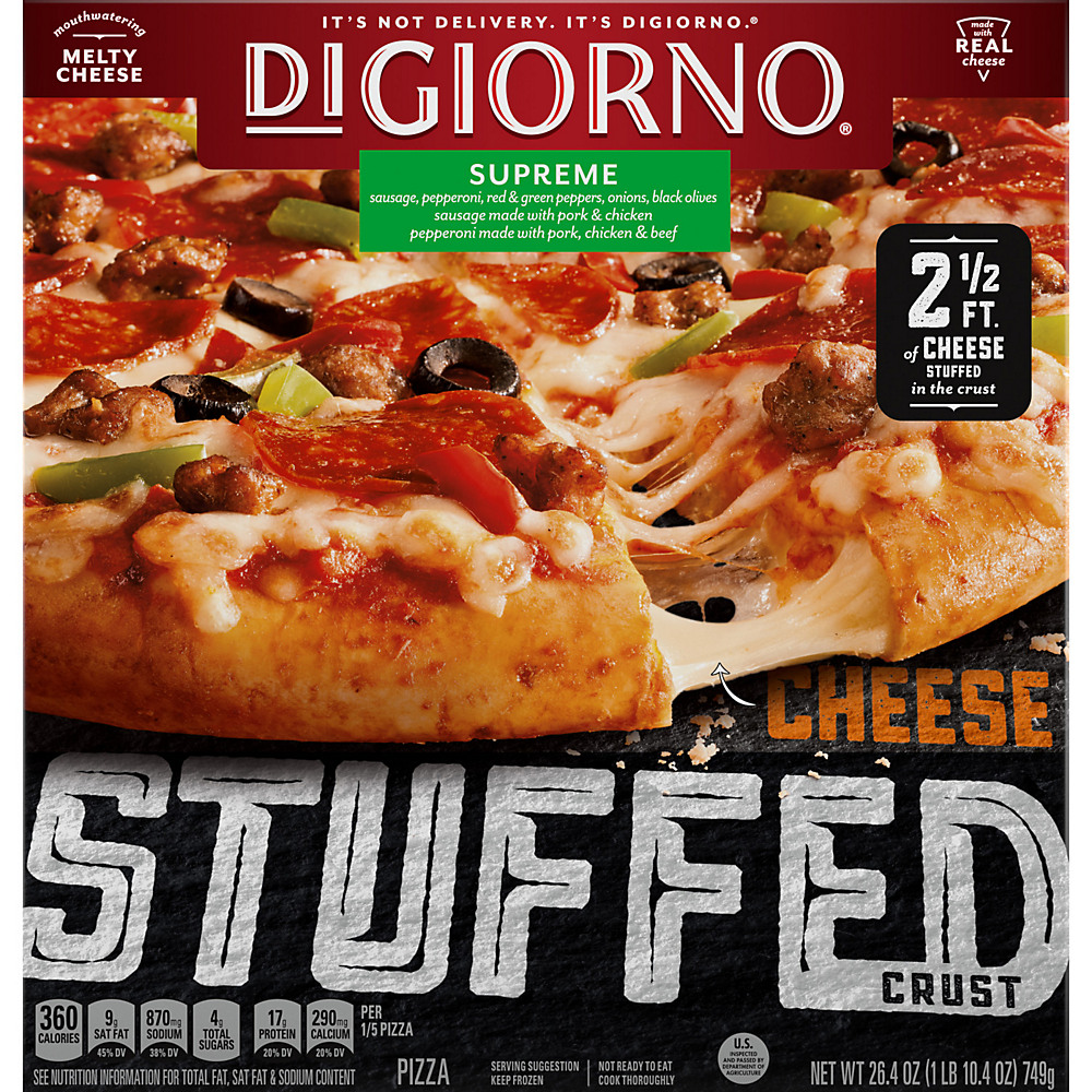 Calories in DiGiorno Cheese Stuffed Crust Supreme Frozen Pizza, 26.4 oz