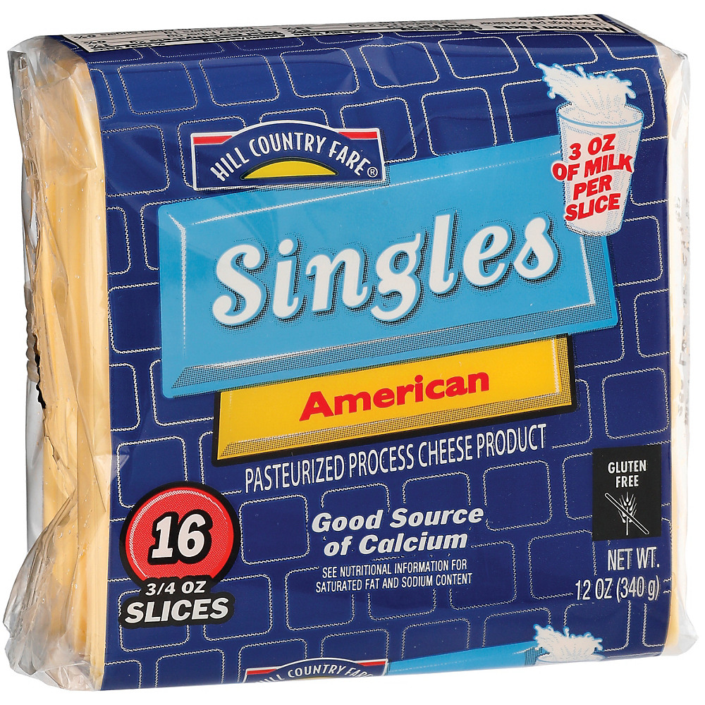 Calories in Hill Country Fare American Cheese Singles, 16 ct