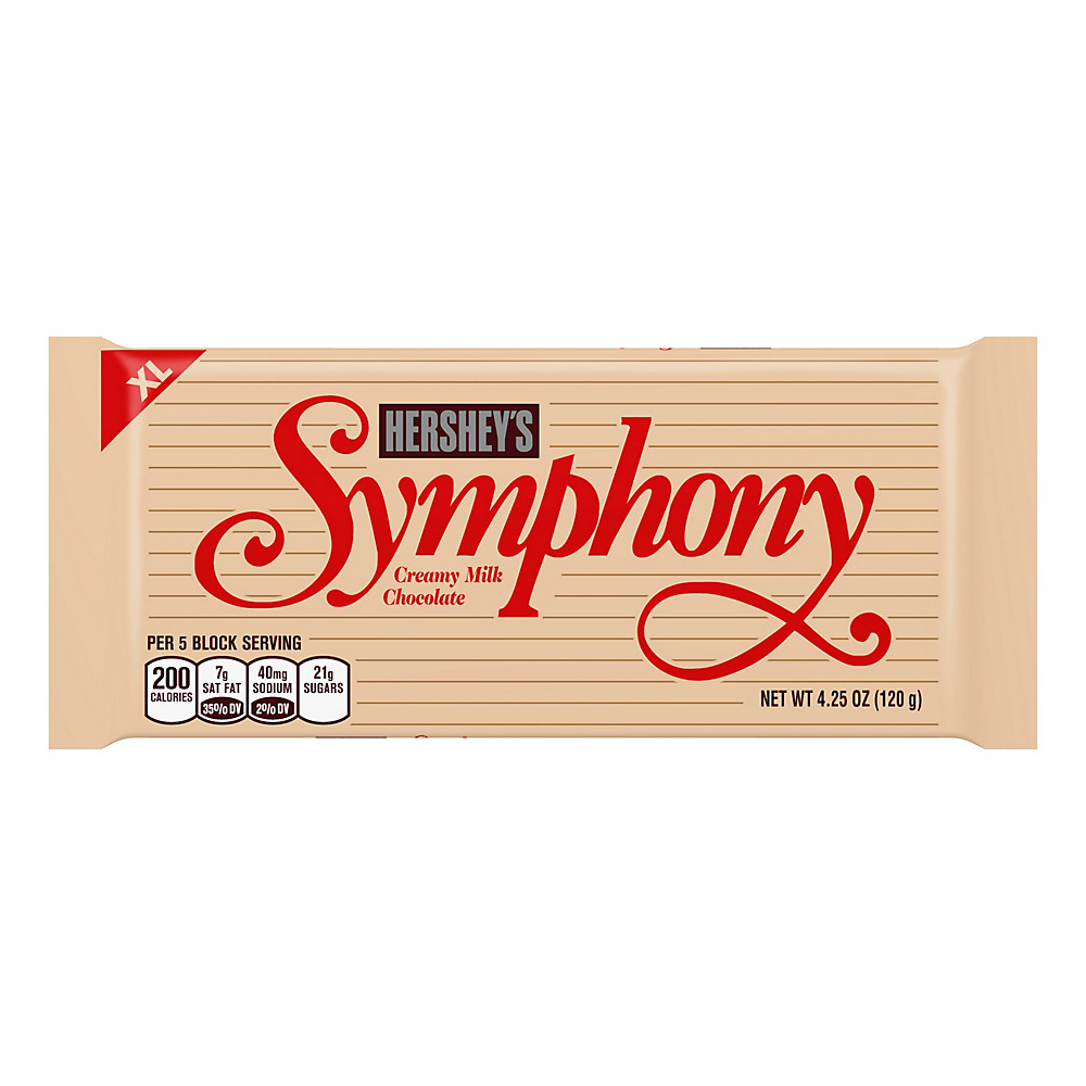 Calories in Hershey's Symphony Milk Chocolate Extra Large Bar, 4.25 oz