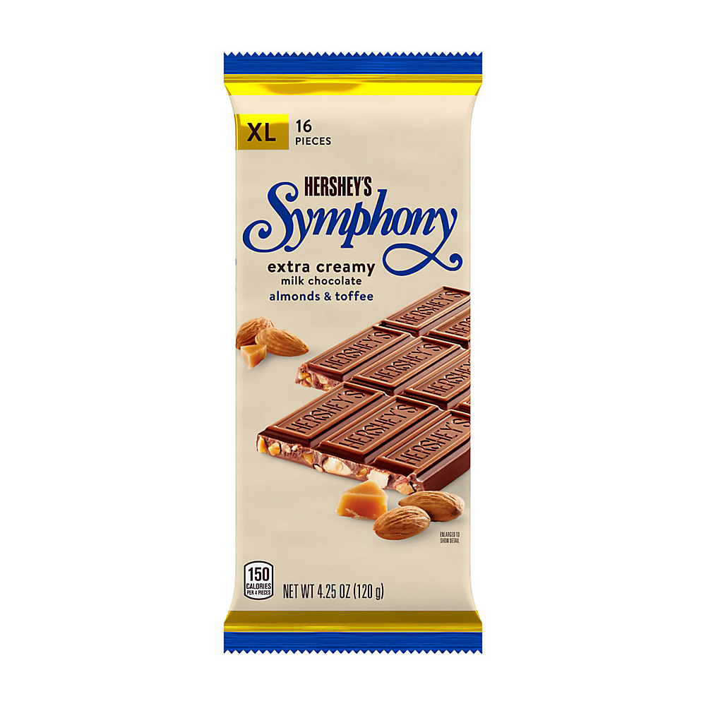 Calories in Symphony Milk Chocolate With Almonds And Toffee Extra Large Bar, 4.25 oz