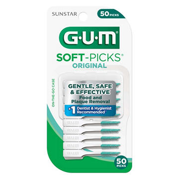 GUM Original Soft-Picks On-The-Go Case, 50 ct