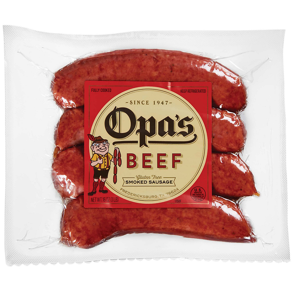 Calories in Opa's Beef Smoked Sausage Links, 4 ct
