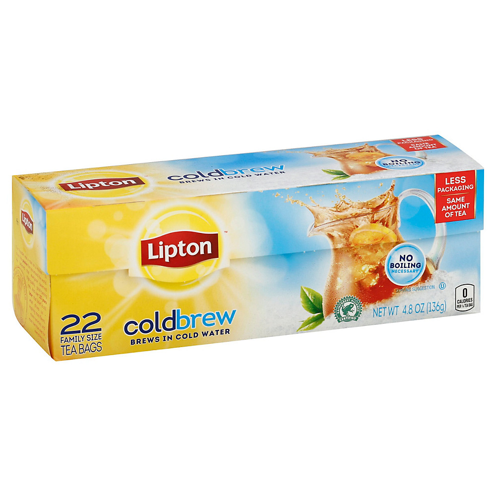 Calories in Lipton Cold Brew Family Size Black Iced Tea Bags, 22 ct