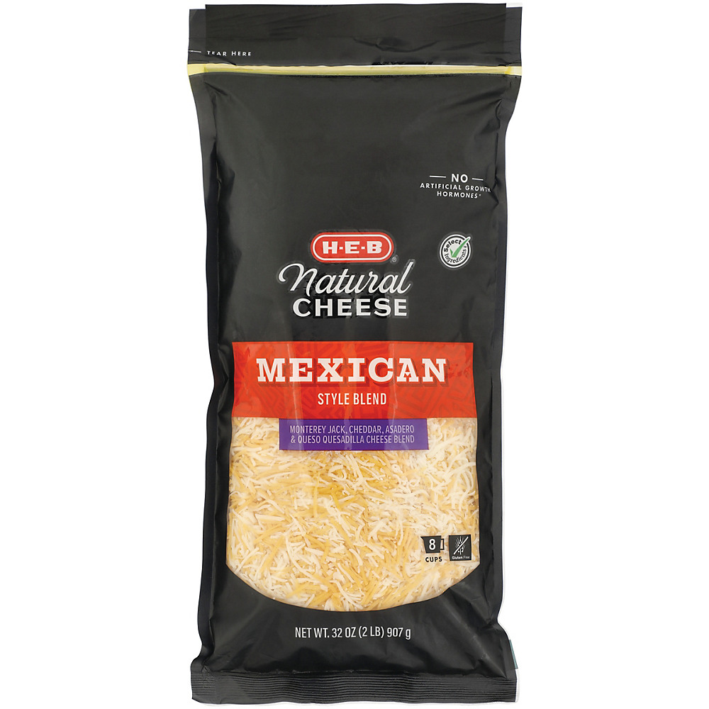 Calories in H-E-B Select Ingredients Mexican Style Cheese, Shredded, Value Pack, 32 oz