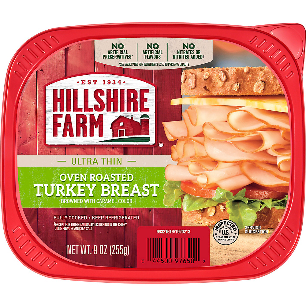 Calories in Hillshire Farm Ultra Thin Deli Sliced Over Roasted Turkey Breast Lunchmeat, 9 oz