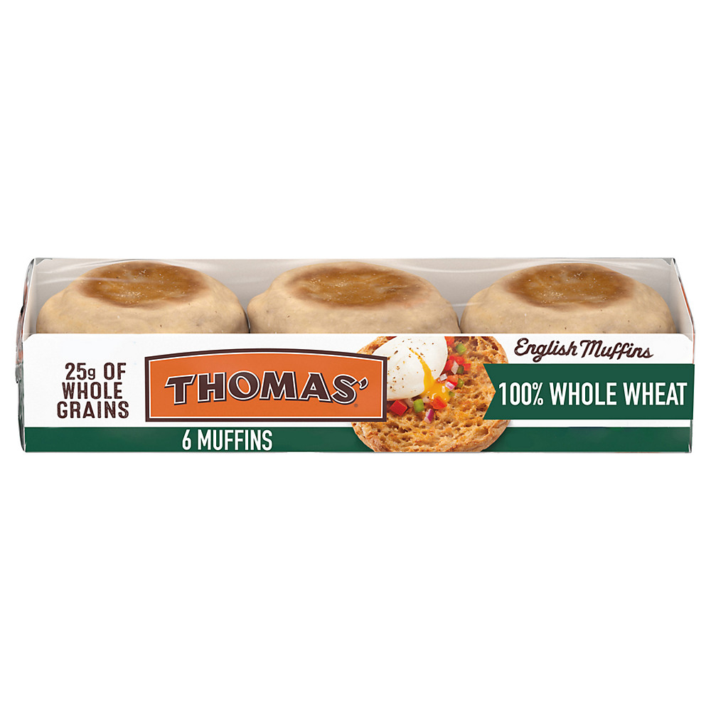 Calories in Thomas' 100% Whole Wheat Whole Grain English Muffins, 6 ct