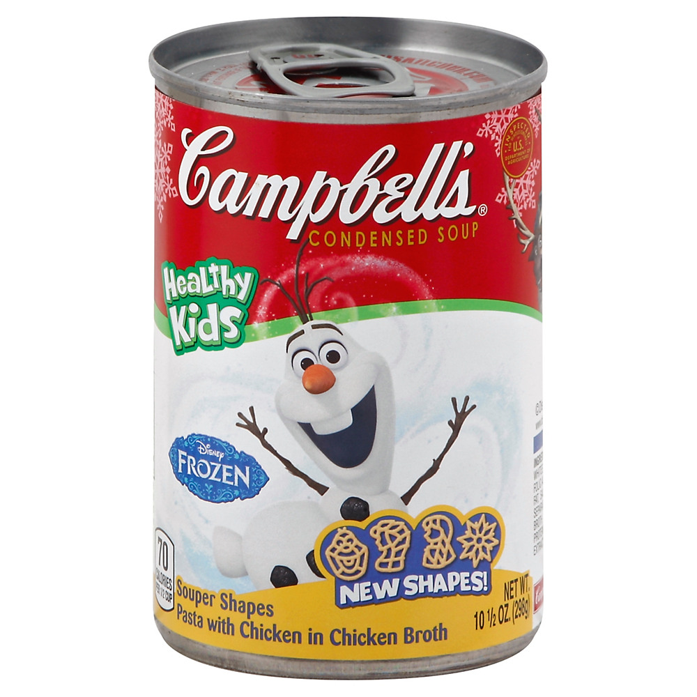 Calories in Campbell's Condensed Disney Frozen Souper Shapes Chicken Soup, 10.5 oz