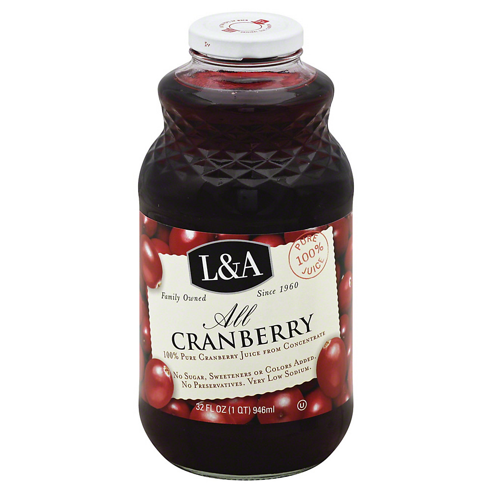 Calories in L&A All Cranberry Juice, 32 oz