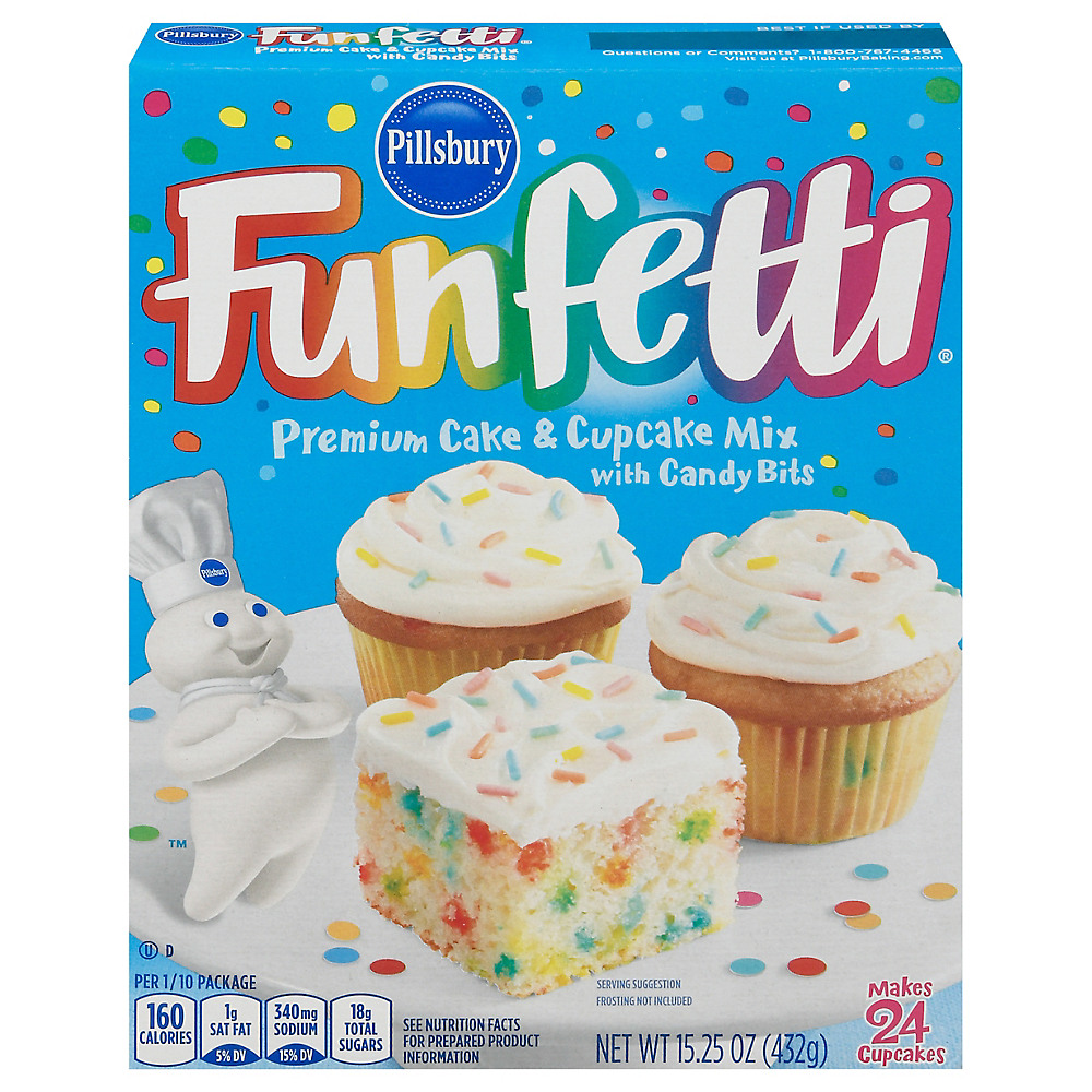Calories in Pillsbury Funfetti Premium Cake and Cupcake Mix with Candy Bits, 15.25 oz