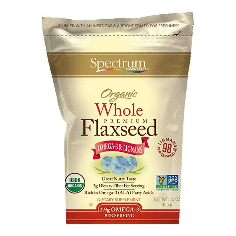 Calories in Spectrum Essentials Organic Whole Premium Flaxseed, 15 oz