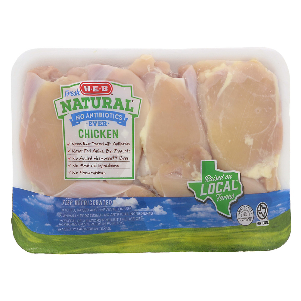 Calories in H-E-B Natural Boneless Skinless Chicken Thighs, Avg. 1.79 lbs