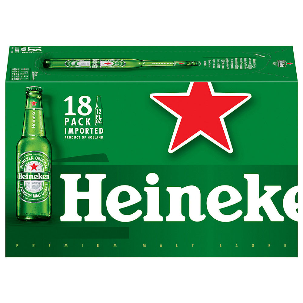 Calories in Heineken Lager Beer 12 oz Bottles, 18 pk