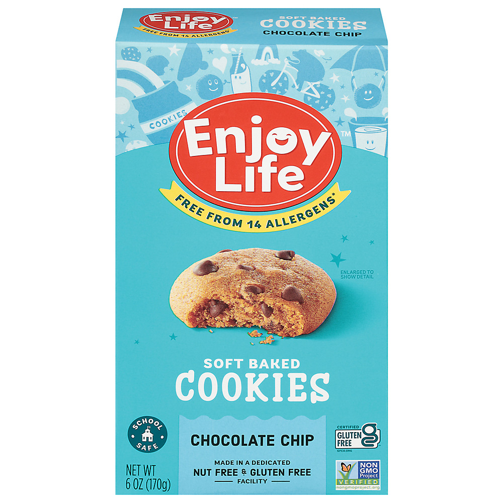 Calories in Enjoy Life Gluten Free Allergy Friendly Chocolate Chip Vegan Soft Baked Cookies, 6 oz
