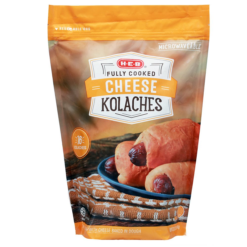 Calories in H-E-B Fully Cooked Sausage & Cheddar Kolaches, 16 ct