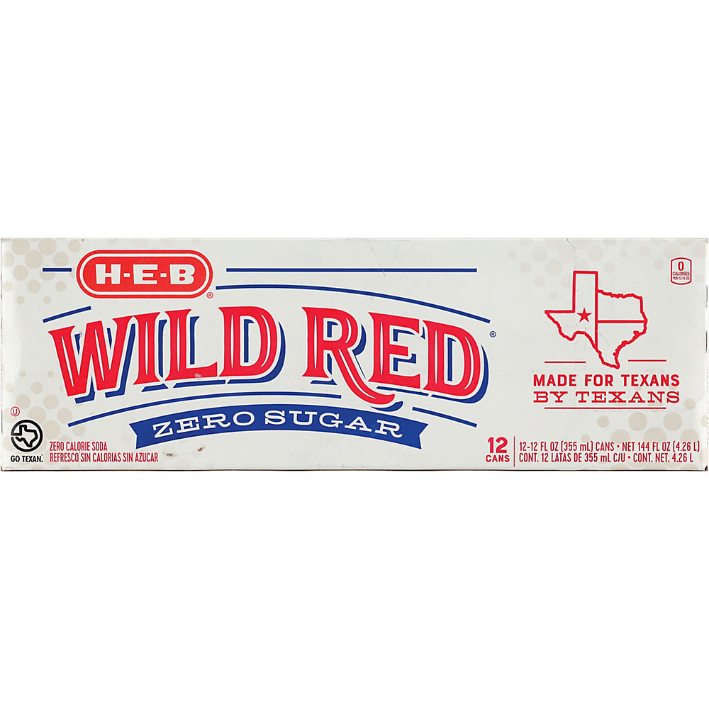Calories in H-E-B Diet Wild Red Soda 12 oz Cans, 12 pk