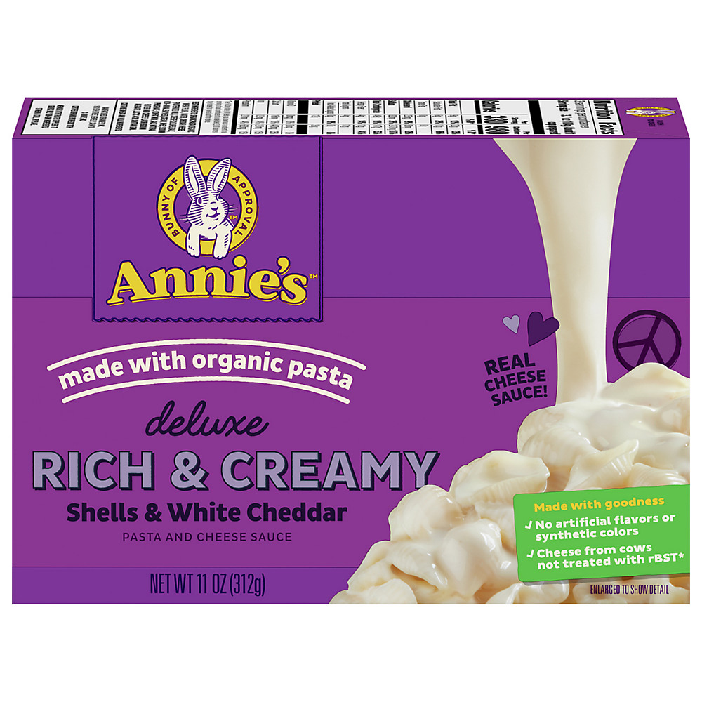 Calories in Annie's Homegrown Creamy Deluxe Rotini and White Cheddar Sauce Macaroni Dinner, 11 oz