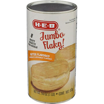 H-E-B Jumbo Flaky Butter-Flavored Biscuits, 8 ct