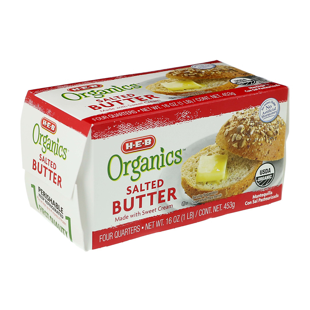 Calories in H-E-B Organics Salted Butter, 16 oz
