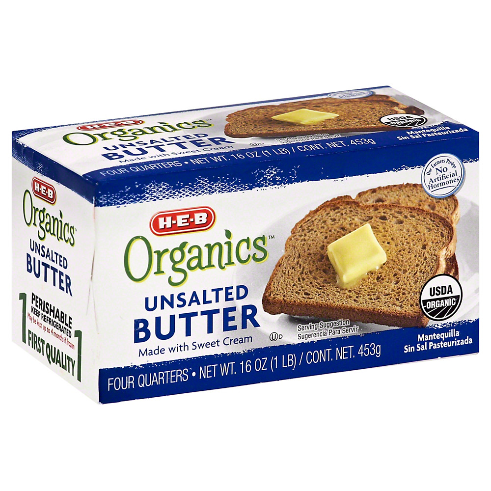 Calories in H-E-B Organics Unsalted Butter, 16 oz