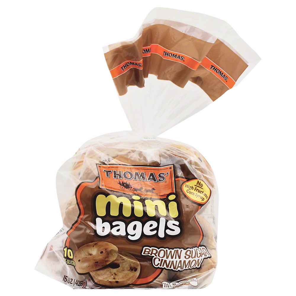 Calories in Thomas' Brown Sugar Cinnamon Mini Bagels, 10 ct
