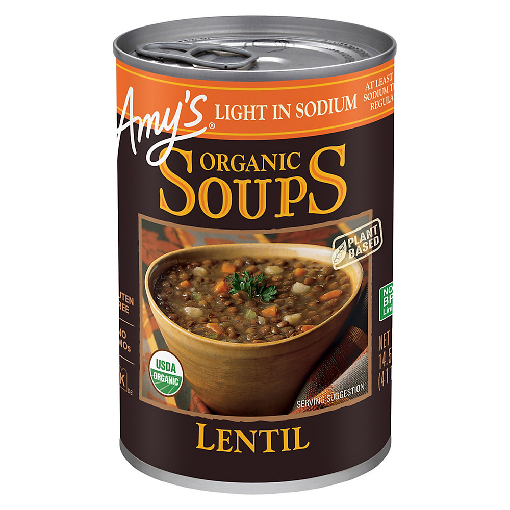 Calories in Amy's Organic Light in Sodium Lentil Soup, 14.5 oz