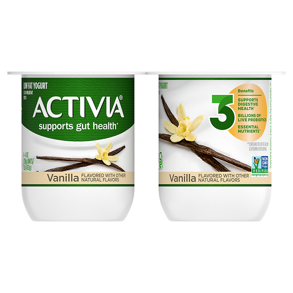Calories in Activia Lowfat Probiotic Vanilla Yogurt, 4 oz Cups, 4 pk