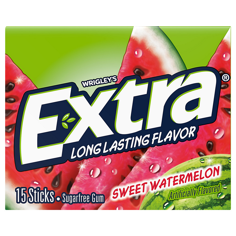 Calories in Extra Sweet Watermelon Sugar Free Chewing Gum, 15 ct