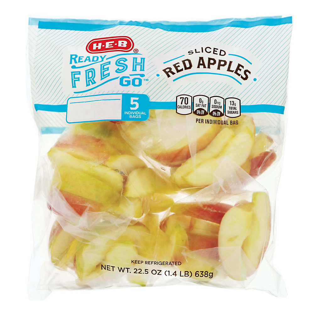 Calories in H-E-B Ready, Fresh, Go! Red Apple Slices, 5 ct