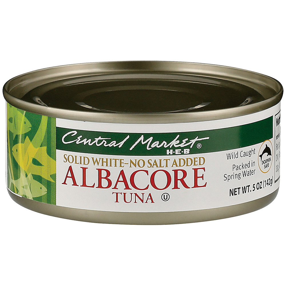 Calories in Central Market No Salt Added Solid White Albacore Tuna, 5 oz