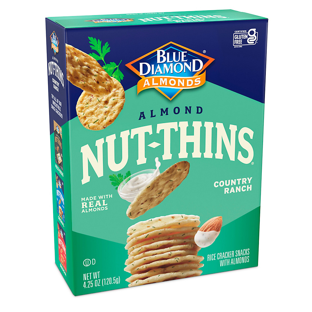 Calories in Blue Diamond Nut-Thins Country Ranch Cracker Snacks, 4.25 oz