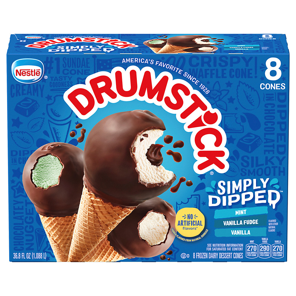 Calories in Drumstick Simply Dipped Sundae Cones Variety Pack, 8 ct