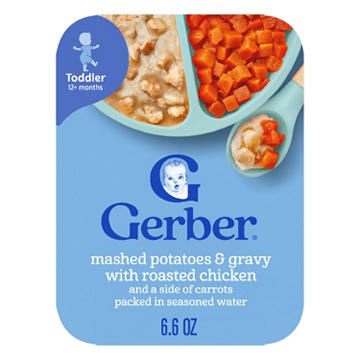 Gerber Mealtime for Toddler - Mashed Potatoes & Gravy with Roasted Chicken & Carrots, 6.6 oz