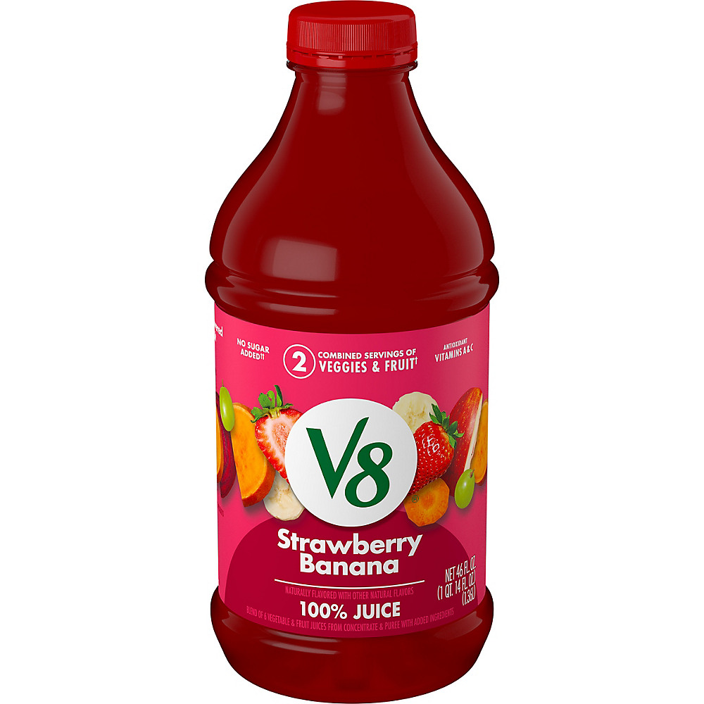 Calories in V8 V-Fusion Vegetable & Fruit Strawberry Banana 100% Juice, 46 oz