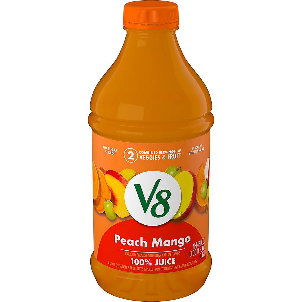 Calories in V8 V-Fusion Vegetable & Fruit Peach Mango 100% Juice, 46 oz